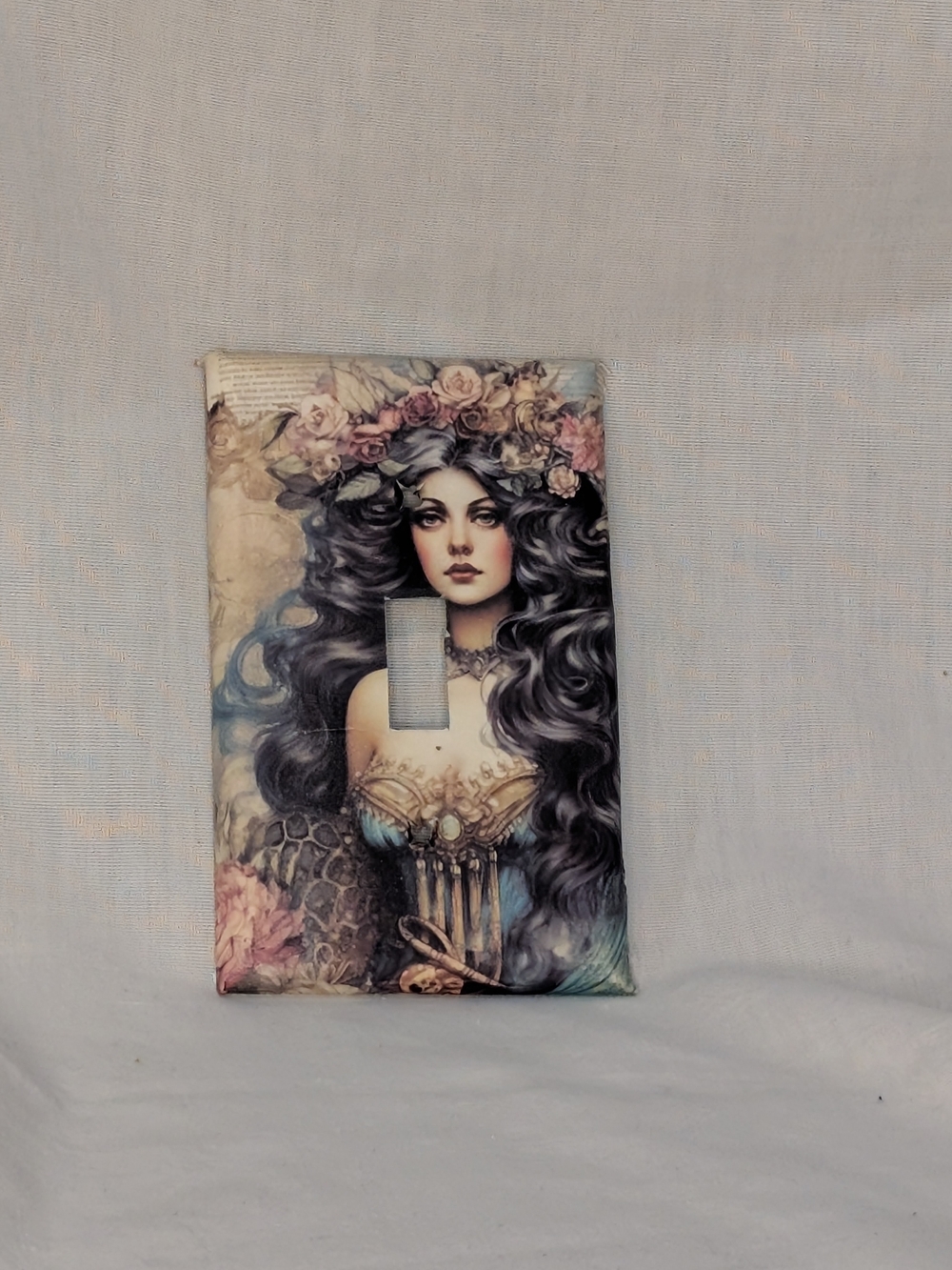 Floral Goddess Decorative Light Switch Cover in Multi-Color